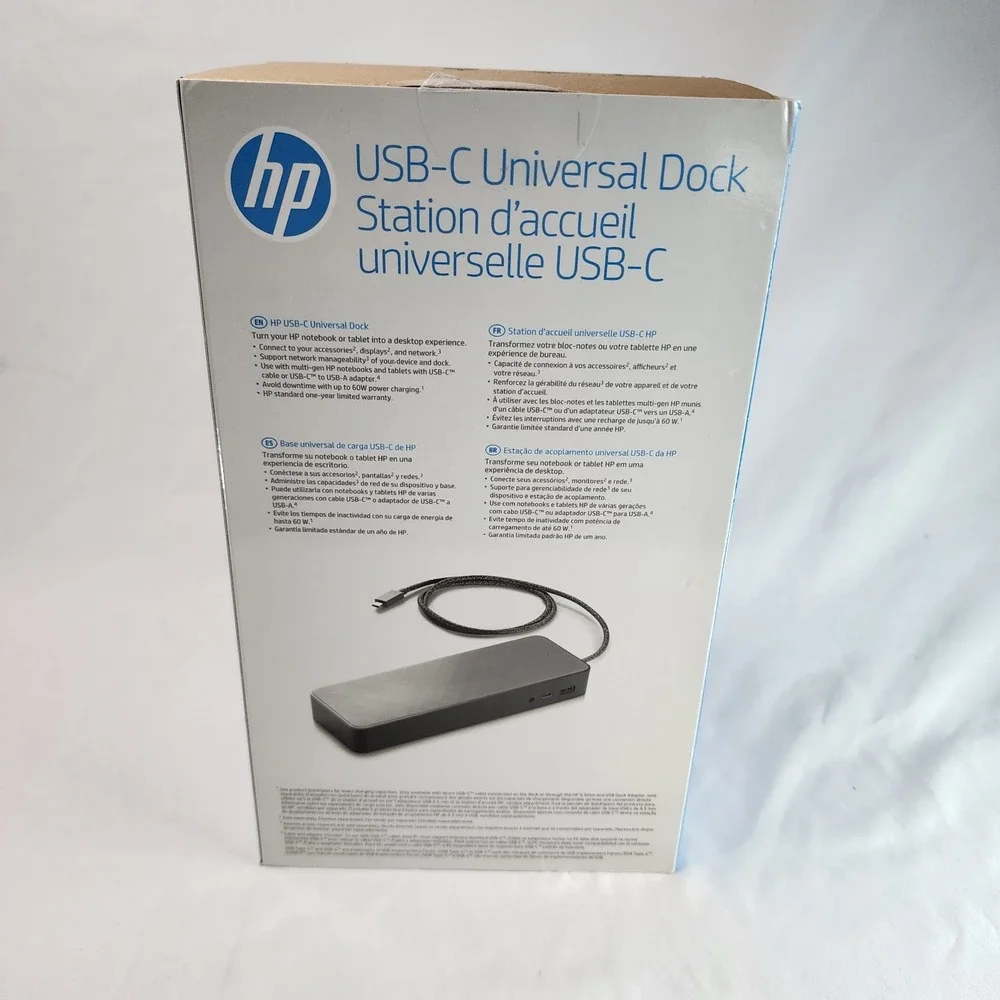 HP USB-C Universal Dock 1MK33AA Dual 4K DP 60W PD Ethernet USB